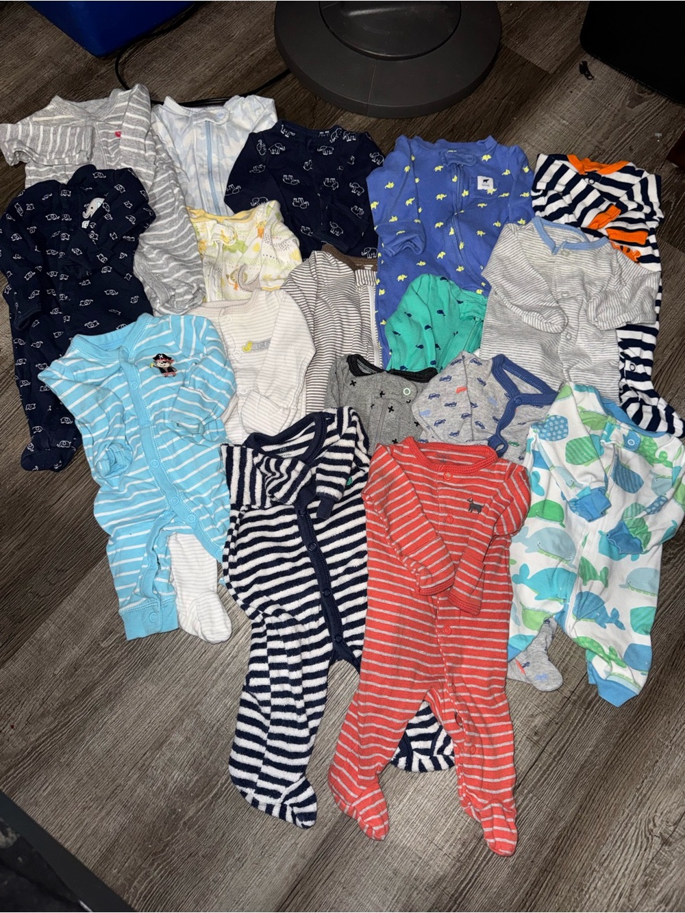 Baby Boy Newborn Long Sleeve Footie PJs Lot